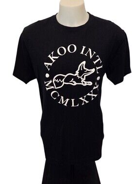 AKOO Men'sBand SS Knit T-Shirt Black Size 2XL